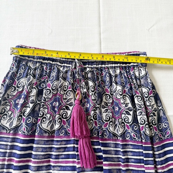 True Destinations Ruffled Wide Leg Pull On Palazzo Pants Boho Size Medium - Picture 4 of 9